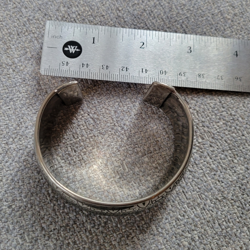 Lock Design/ Silver Cuff Bracelet - image 2